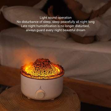 Mute Of New Small Simulated Flame Volcano Humidifier
